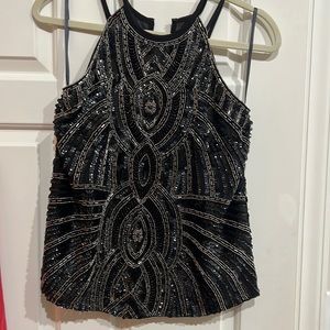 Black Beaded Parker top
